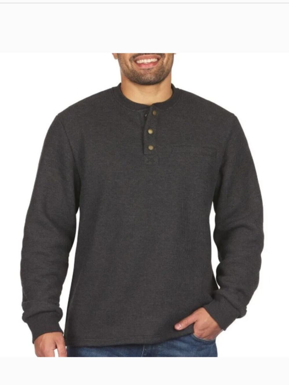 Coleman Men’s XL Thermal Henley Shirt Long Sleeve Waffle Knit Pullover